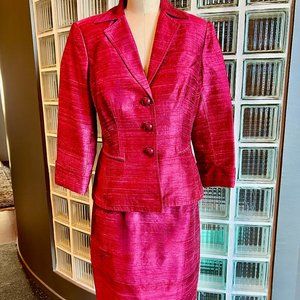 Kay Unger Magenta Silk Suit